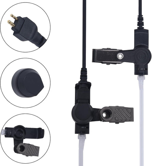 CLP1010e Acoustic Tube Earpiece, CLP1080e Radio Ear Piece with Mic PTT Headset for Motorola UHF Walkie Talkie