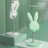 OATSBASF Adjustable Cute Bunny Phone Stand for Desk, Kawaii Phone Holder, Compatible with All Mobile Phones (Green)