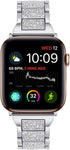 Bling Bands Compatible with Apple Watch Band 42mm/41mm/40mm/38mm, Women Metal Rhinestone Replacement