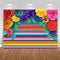 Mexican Theme Party Striped Backdrop - Fiesta Cinco De Mayo Paper Flowers Background for Cake Table Decor