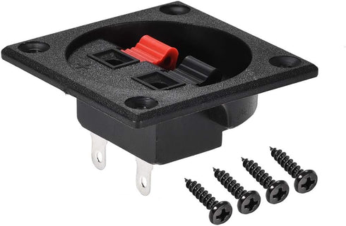 uxcell 2 Ways Spring Push Release Speaker Terminal Clip Connector Audio Cable Terminals Block Black Red WP2-7 2Pcs