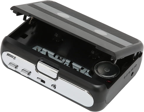 TON007B Bluetooth Cassette Player, ABS Auto Reverse Function Stereo Cassette Player with Headphone, Black