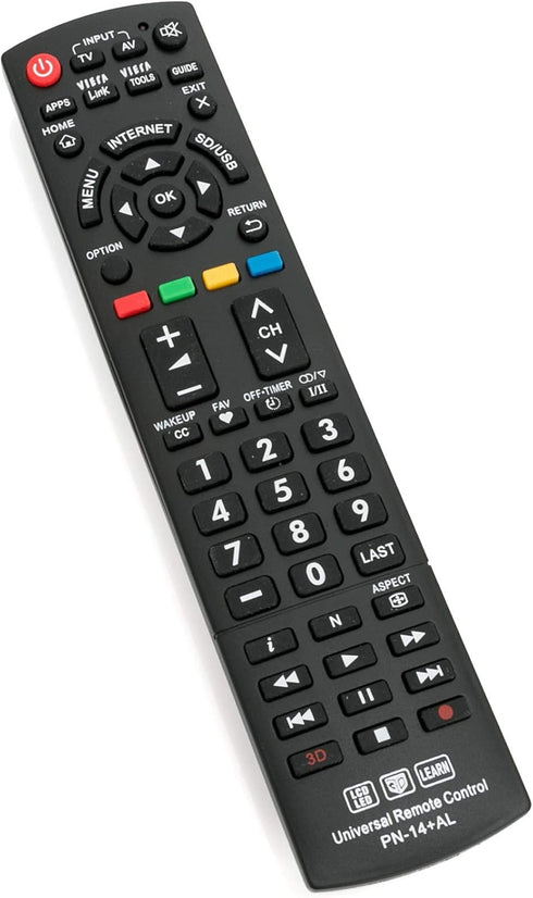 Universal Replacement Remote for Panasonic TV, Fits Multiple Models including PN-14L, EUR7627Z20, N2QAYB000486