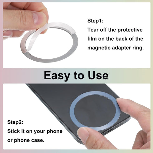uxcell 4 Pcs Magnetic Adapter Ring, Universal Magnetic Wireless Charger Conversion Kit Adhesive Sticker Ring for Phone