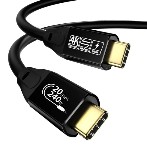 20Gbps USB C 3.2 Gen 2 Cable, Type C 4K@60Hz UHD Video 5A/240W PD3.1 Fast Charge Compatible with Thunderbolt 3/4 (3M)
