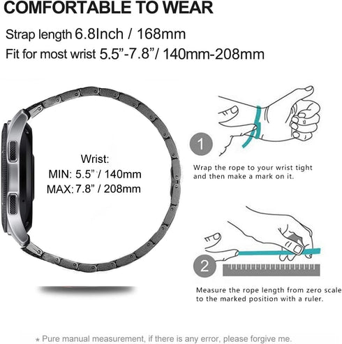 Bands Compatible with Samsung Galaxy Watch 46mm/Gear S3 Frontier/Classic, 22mm Bling Rhinestone Metal Strap