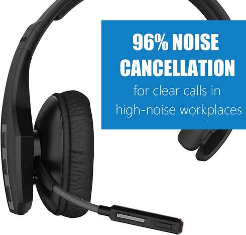 Trucker Bluetooth Headset V5.1, CVC8.0 Noise Cancelling, 35Hrs HD Talktime Wireless Headset for Drivers