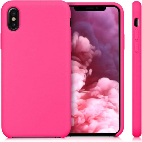 kwmobile Case Compatible with Apple iPhone X - TPU Silicone Phone Cover with Soft Finish, Neon Pink