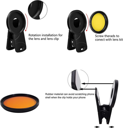 Reef Coral Lens Phone Kits for Phone 7 - 1 Dust Shield Case, 2 Lens Clips