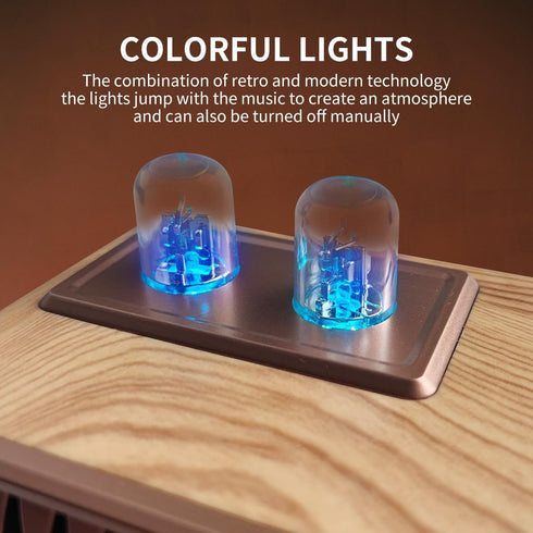 Retro Bluetooth Speaker, Vintage Radio with Natural Wood, 20W Dual Speakers Stereo, U Disk/TF Card/Aux Music Player,