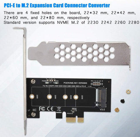 M.2 PCIe PCI E Adapter, M.2 to PCI E3.0 X1 Expansion Card for Desktop PCI Express Slot