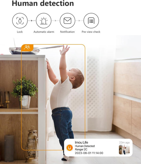 Imou 2.5K WiFi Camera, Indoor Pet Dog Camera, 360° Home Security Wireless IP Baby Camera, Night Vision
