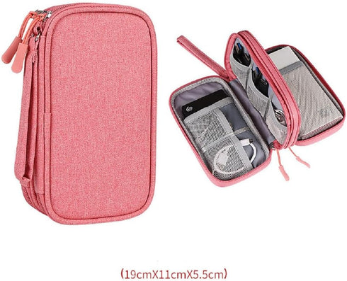 Waterproof Electronic Organizer Bag, Portable Travel Cable Storage Case for USB Drive, Power Bank, Charger, Headphones