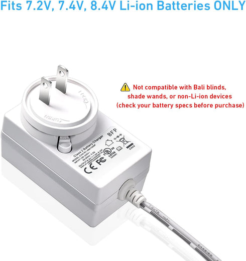 Rollerhouse 8.4V 1A Li-ion Battery Charger Power Adapter for 7.2V, 7.4V, 8.4V Devices with LED Indicator