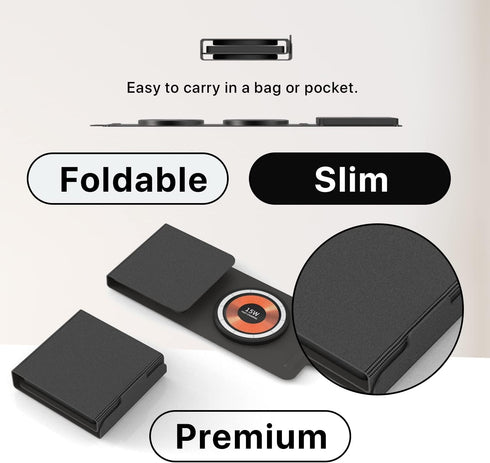 Dual 15W 3 in 1 Apple Charging Station, Foldable Fast Charger for iPhone, Watch, AirPods, Compatible with iPhone