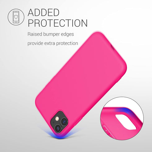 kwmobile Soft Slim Protective TPU Case for Apple iPhone 11 - Neon Pink