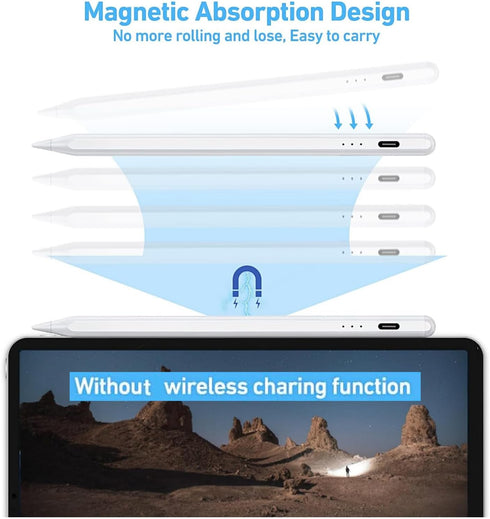 Stylus Pen for iPad 2018-2024, 20mins Fast Charge Pencil 2nd Generation, Tilt Sensitivity for iPad 6/7/8/9/10