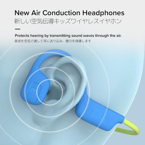 myFirst Headphones Airwaves, Open-Ear Air Conduction Wireless Headphones for Kids, Long Battery Life