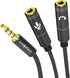 3.5mm Audio Y Splitter Adapter for Gaming PC, PS5, PS4, Xbox Series X, One S, Tablet, Mobile, Laptop, Gaming Headset.