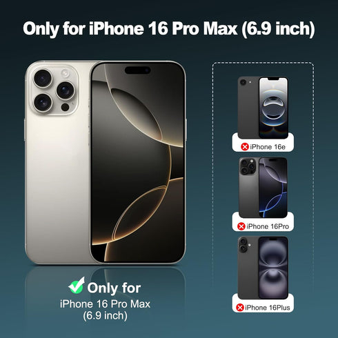 TENOC 16 6.9 Inch Phone Case Compatible with iPhone Pro Max, Black Case Anti-Fingerprint Protective Bumper Matte Cover