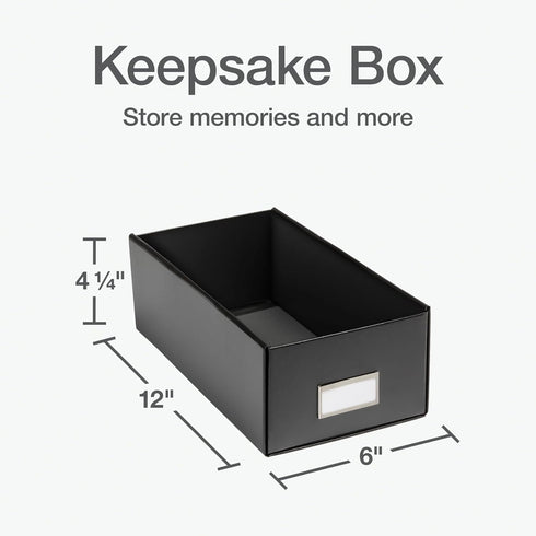 Oxford Keepsake Box, Protective Storage Box, Home and Office Organizer, Photo Storage Box, Souvenir Organizer, Small, 6" x 12" x 4 1/4" (41789) by Oxford