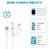 3 in 1 Charge & Sync Cable for Phone 15/14,iPad, HTC,LG,Samsung Galaxy,Sony Xperia and More (2Pack,3.4ft)