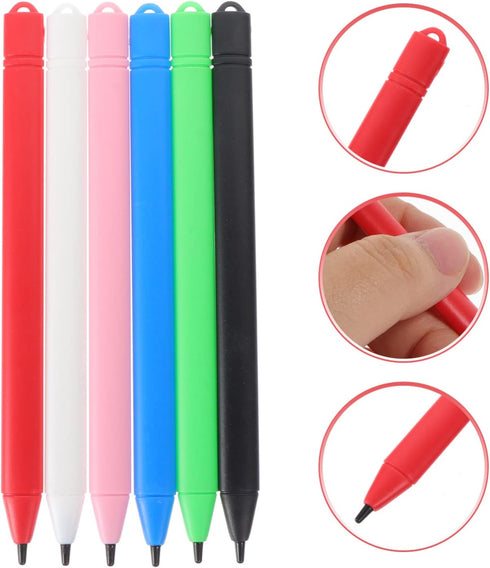 Hemobllo LCD Writing Tablet Pen, 6 Pcs Replacement Stylus Drawing Pen for LCD Writing Tablet, Doodle Board (Random