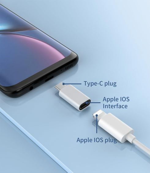 3Pack Lightning Female to USB C Male Adapter for Apple iPhone 15 Pro Max, iPad 10, Galaxy Note S20