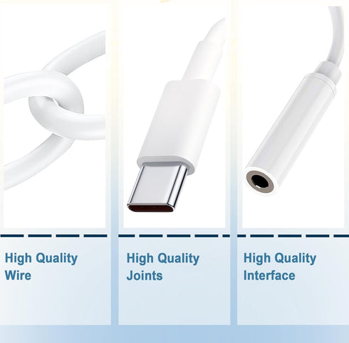 USB C to 3.5mm Female Headphone Jack Adapter 2 Pack, Type C to Aux Audio Dongle Cable for iPhone 15 Series
