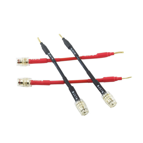 Flex Pin Banana Plugs to 4mm Female Banana Jack Speaker Audio Adapter for Amplifier Speaker Sound Systems (4 Pack)