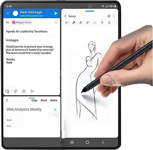 Galaxy Z Fold 3 S Pen Replacement Fold 4 Pen Replacement + 2 Pen Tips for Samsung Galaxy Z fold 3 4 S Pen Touch Stylus S Pen +Replacement Tips/Nibs