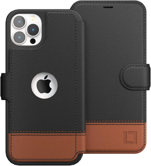LUPA iPhone 11 Pro Slim Flip Wallet Case - Faux Leather Credit Card Holder, Smoky Cedar