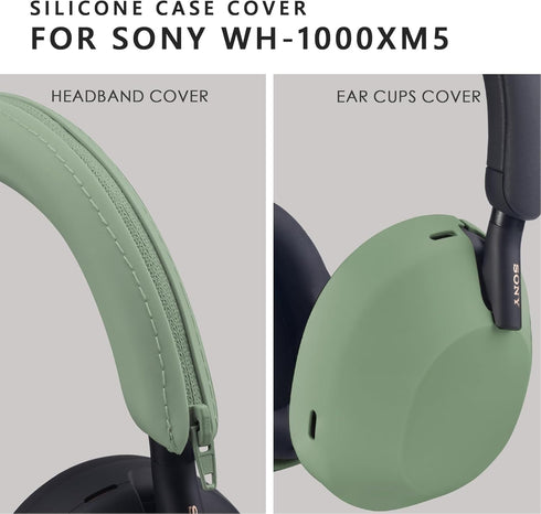 Cactus Green Silicone Case for Sony WH-1000XM5 Wireless Headphones - Protective Cover for Sony XM5