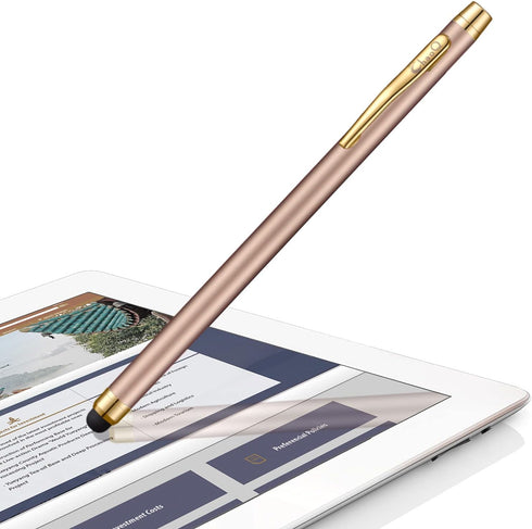 ChaoQ Stylus for Touch Screens, Capacitive Stylus Pen (10 Pcs) - Black, White, Silver, Gold, Red with 12 Tips