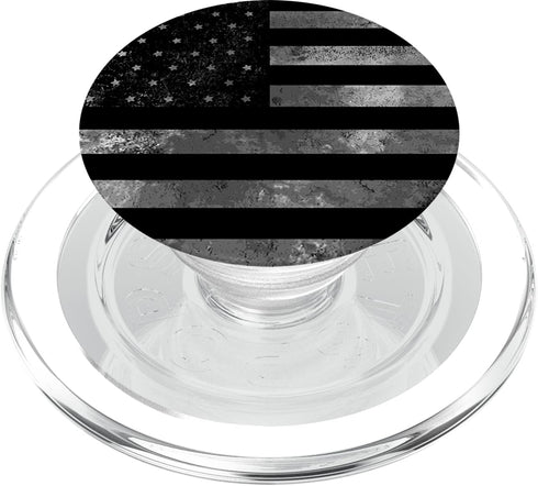 PopSockets PopGrip for MagSafe, Grungy Grey Black American US Flag Vintage Patriotic Gift