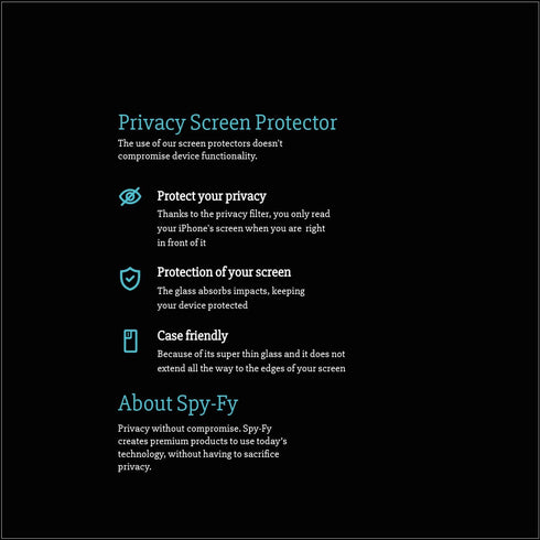 Spy-Fy iPhone 15 Pro Max Privacy Screen Protector - Pack of 2 Films with Installation Kit for Enhanced Privacy.