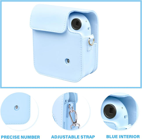 Rieibi Camera Case Compatible with Fuji Instax Mini 12, Carry Case for Fujifilm Instax Mini 12 Instant Camera - Pastel
