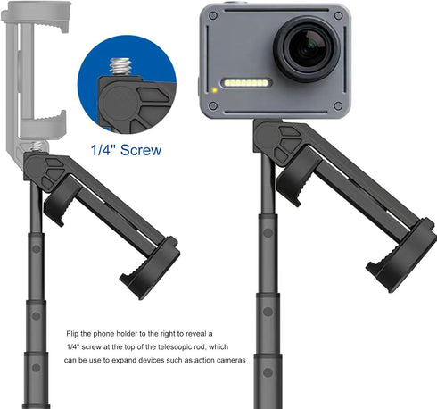 Serounder 8 34cm to168cm Sections Selfie Stick Tripod, Auto Open Close Extension Pole Handheld Monopod Tripod with BT