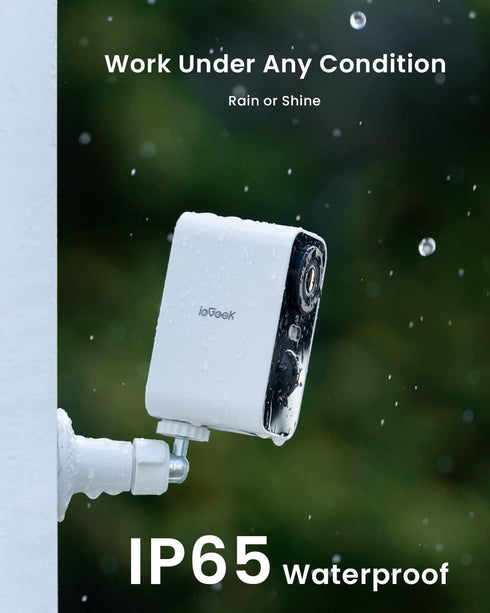 ieGeek Wireless Outdoor Security Cameras, 2K 3MP Battery Powered WiFi with Spotlight & Siren Alarm, 2-Way Audio, Color