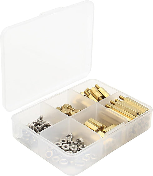 Geekworm for Raspberry Pi Installation Tool - 100 Pcs/Lot M2.5 Series Hex Brass Spacer/Standoffs with Storage Case