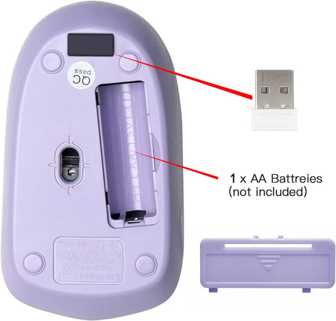 Wireless Keyboard and Mouse Combo, Full-Sized Wireless Keyboard and Adjustable DPI Mouse, 2.4GHz USB Receiver for PC,