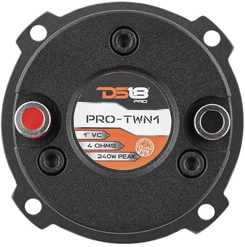 DS18 PRO-TWN1 Titanium High Compression Neodymium Slim Super Bullet Tweeter, 1" 240W Max, 120W RMS with Built-in