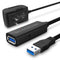 RSHTECH USB 3.0 Active Extension Cable 32 Feet with 5V 2A Power Adapter, Male to Female Cord with Signal Booster