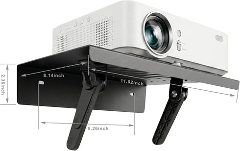 Aidoclip 44 lb Setup, 3-Level 10.598.19 No-Drilling Projector Wall Mount Shelf, Adjustable Foldable Metal Stand