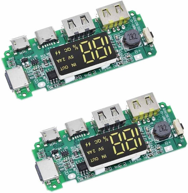 Rakstore Dual USB 5V 2.4A Micro/Type-C USB Mobile Power Bank 18650 Charging Module
