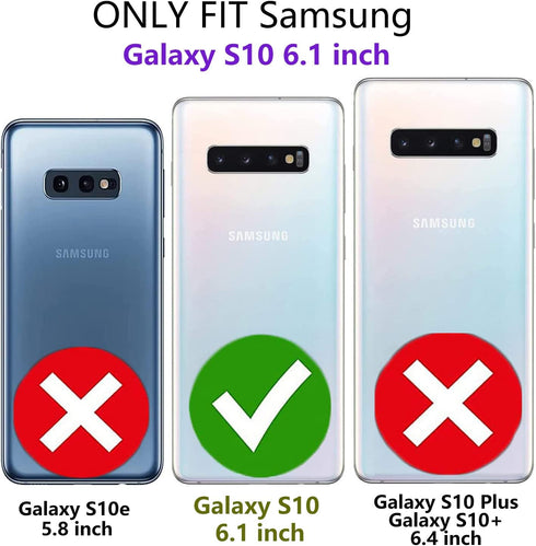 Samsung Galaxy S10 Case | Military Grade Shockproof with Kickstand and Built-in Magnetic Car Mount (Red)