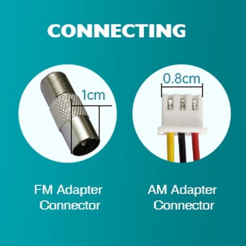 Adenauer 75 Antop FM Radio Antenna, Multi-Directional Indoor FM Telescopic Antenna Ohm, with Amplifier Signal Booster