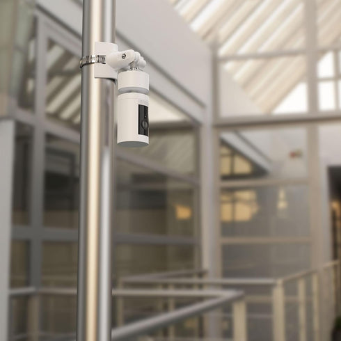 Pole Mount Bracket for Pan Tilt Camera - Multifunctional Winding Installation (1 Pack, White)