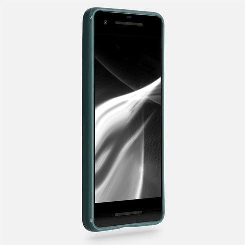 kwmobile Case Compatible with Google Pixel 2 Case - Soft Slim Protective TPU Silicone Cover - Blue Green