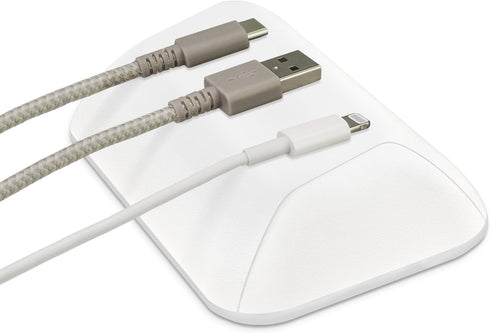Smartish Magnetic Cord Holder, Bigger Cable Wrangler Organizer with Magnet Clips for Charger Management, Snow Day White